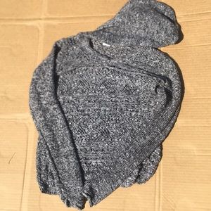 Grey knit sweater with hood
